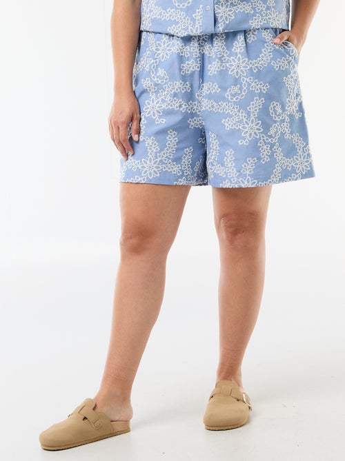 Short met bloemenborduursels - Kiabi