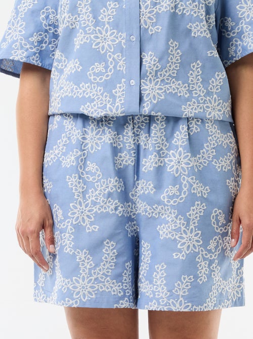 Short met bloemenborduursels - Kiabi