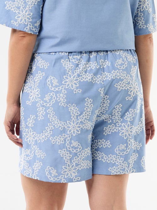 Short met bloemenborduursels - Kiabi