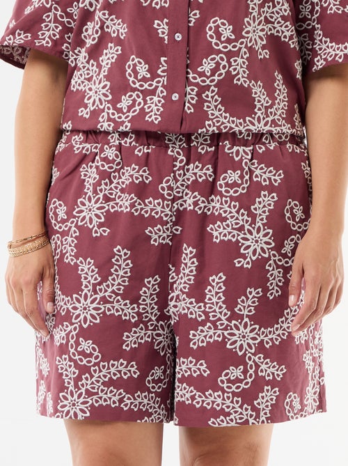 Short met bloemenborduursels - Kiabi