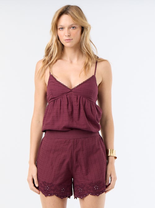 Short met borduursels en spiegelpailletten - Kiabi