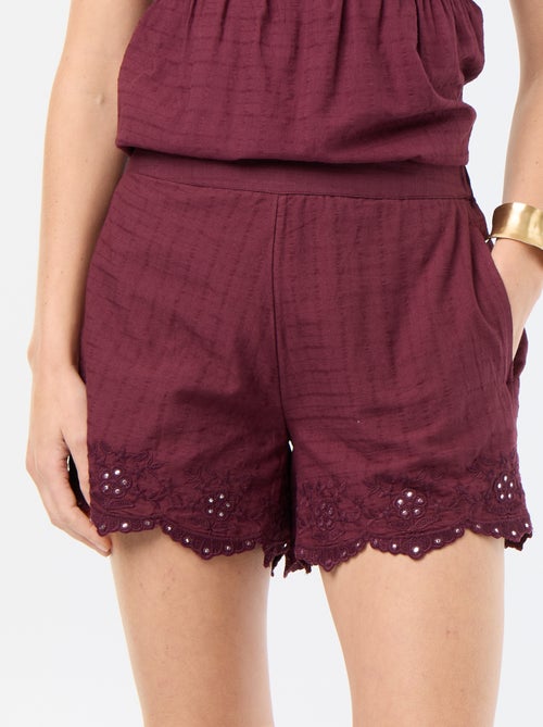 Short met borduursels en spiegelpailletten - Kiabi