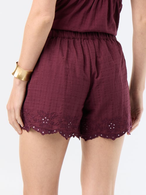 Short met borduursels en spiegelpailletten - Kiabi