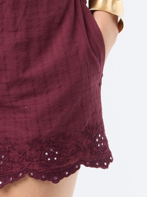 Short met borduursels en spiegelpailletten - Kiabi