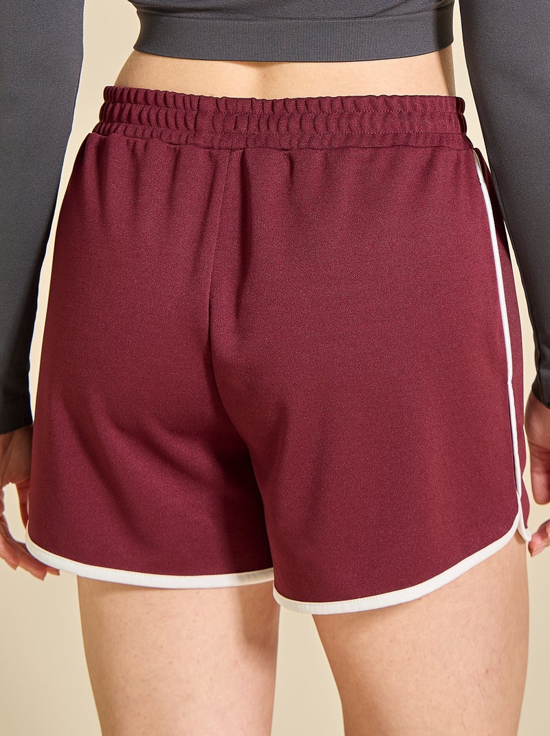 Short met contrasterende boorden - (ekstract) Bordeaux - Kiabi