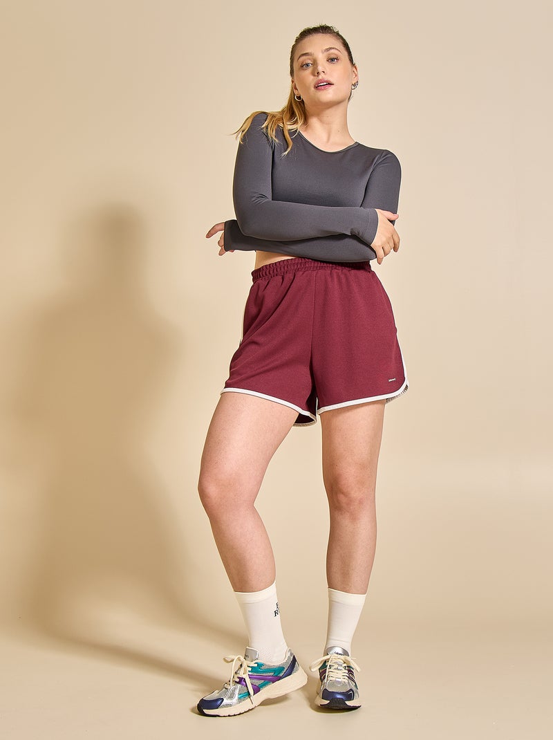 Short met contrasterende boorden - (ekstract) Bordeaux - Kiabi