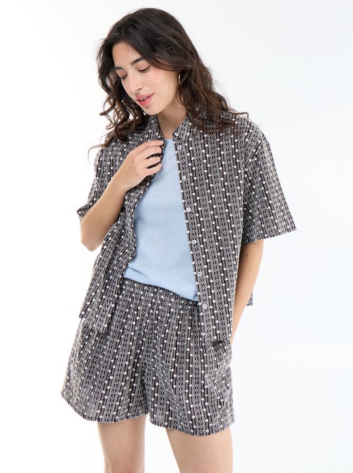 Short met elastische taille en borduursels - Kiabi