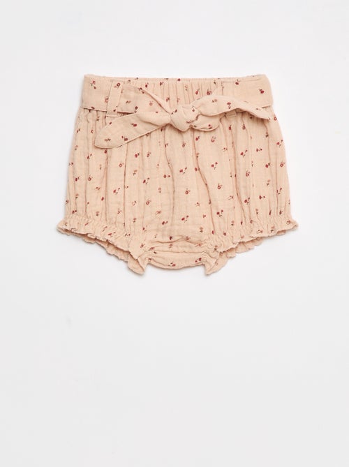 Short met elastische tailleband en strikceintuur - Kiabi