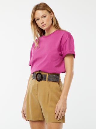 Short met hoge taille en ceintuur