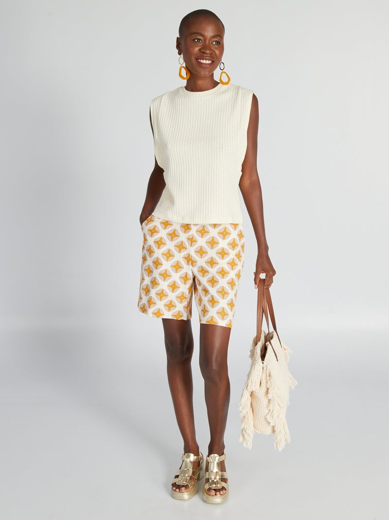 Short met hoge taille WIT - Kiabi
