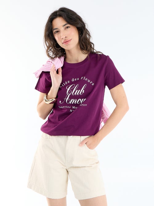 Short met korte snit en fantasie stiksels - Kiabi