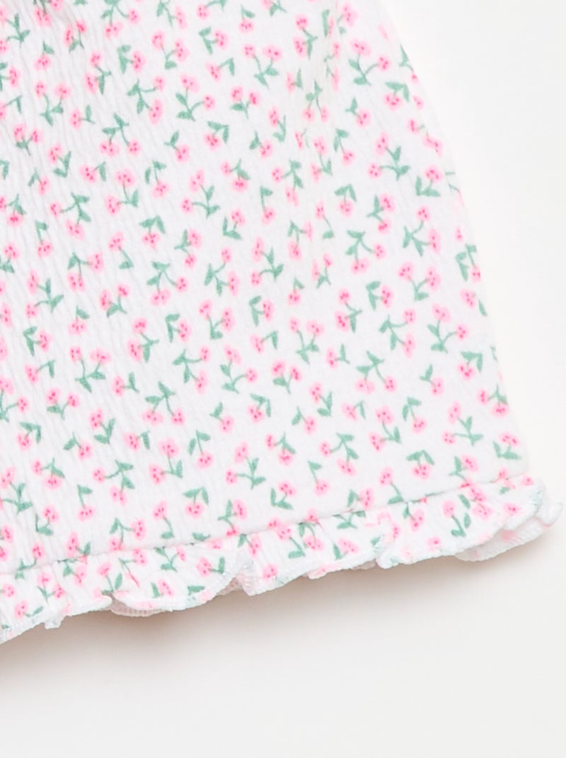 Short met motief en ruches aan de pijpen Rose - Kiabi