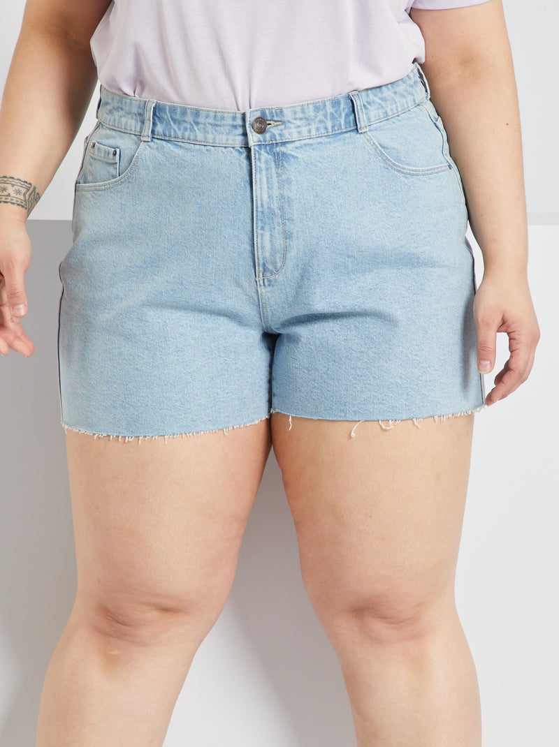 Short met onafgewerkte zoom BLAUW - Kiabi