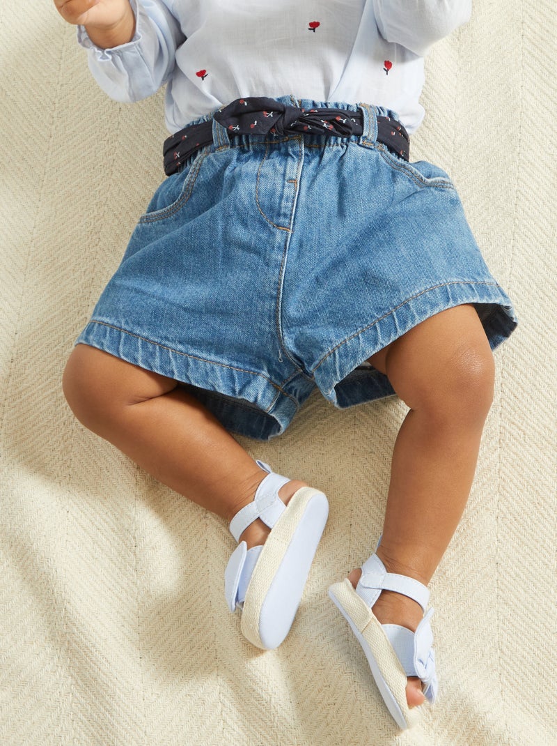 Short met paperbagtaille + ceintuur BLAUW - Kiabi