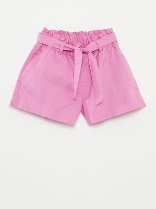 Short met paperbagtaille en ceintuur