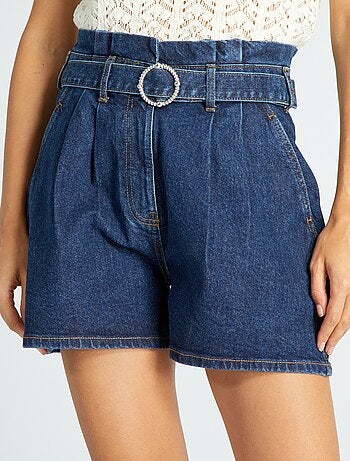 Short met paperbagtaille + sierceintuur - Kiabi
