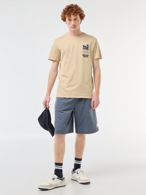 Short met patch van effen katoen - Kiabi