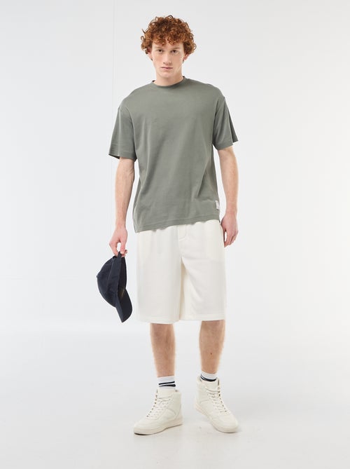 Short met patch van effen katoen - Kiabi