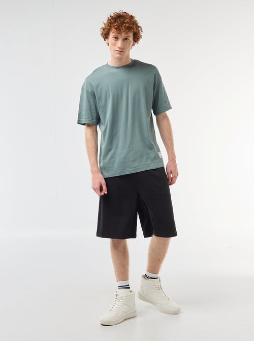 Short met patch van effen katoen - Kiabi