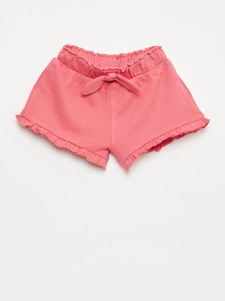 Short met ruches en strik in de taille