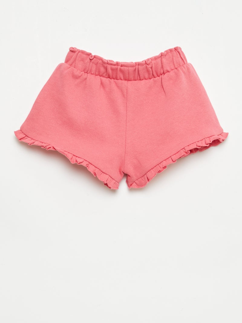 Short met ruches en strik in de taille Fuchsia - Kiabi