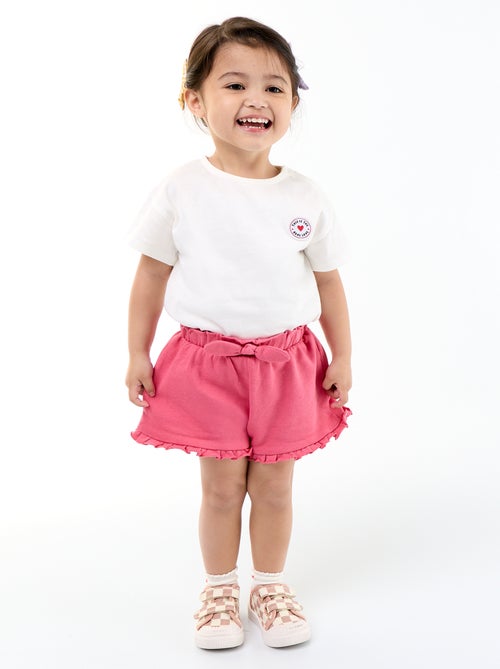 Short met ruches en strik in de taille - Kiabi