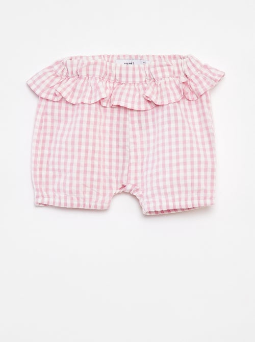 Short met ruches en vichyruitjes 'Name it' - Kiabi