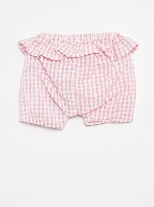 Short met ruches en vichyruitjes 'Name it' - Kiabi