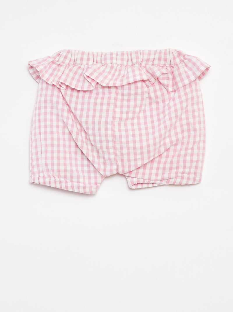 Short met ruches en vichyruitjes 'Name it' ROSE - Kiabi