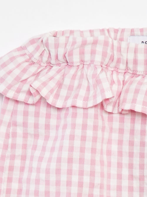 Short met ruches en vichyruitjes 'Name it' - Kiabi