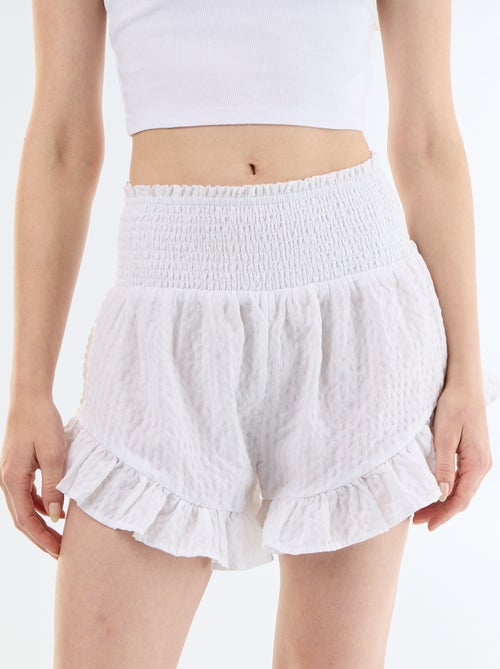 Short met ruches van reliëfbreisel - Kiabi