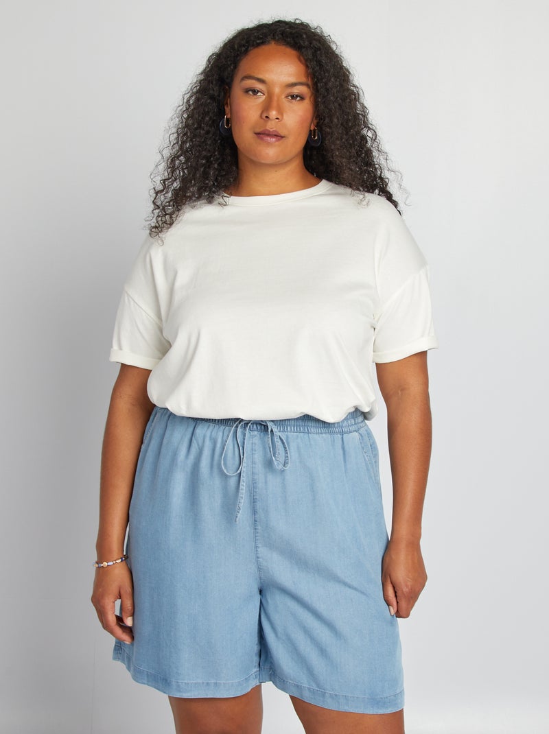 Short met spijkereffect 'Only Carmakoma' BLAUW - Kiabi