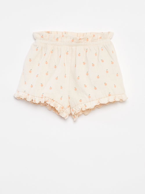 Short met volants en print - Kiabi