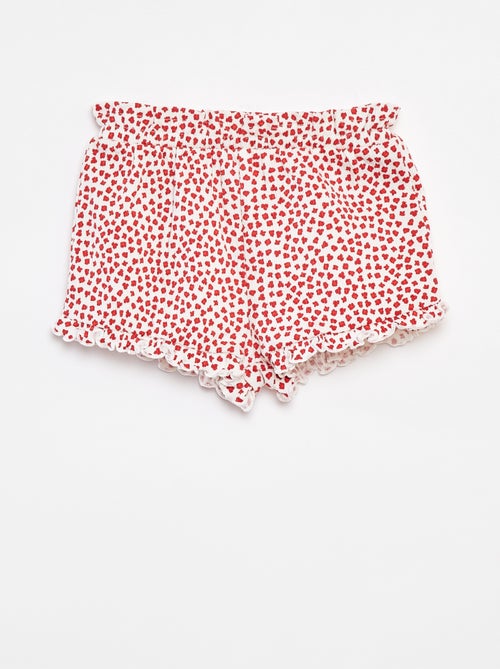 Short met volants en print - Kiabi