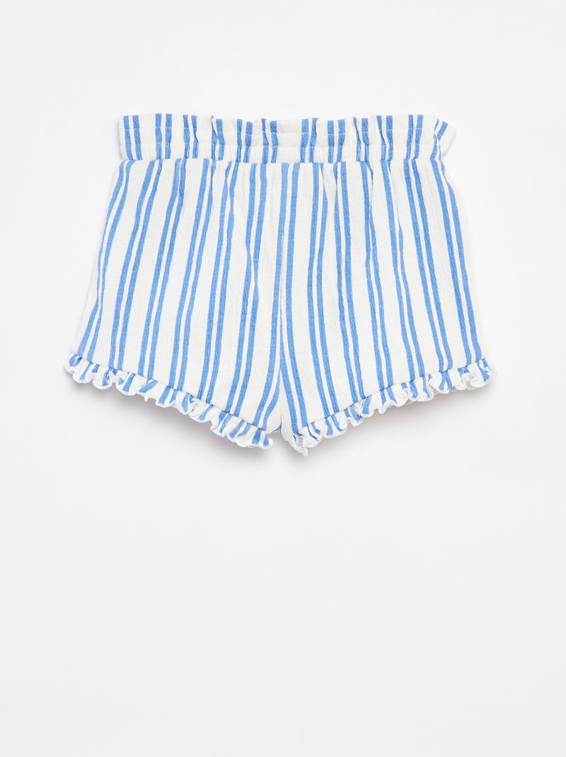 Short met volants en print WIT - Kiabi