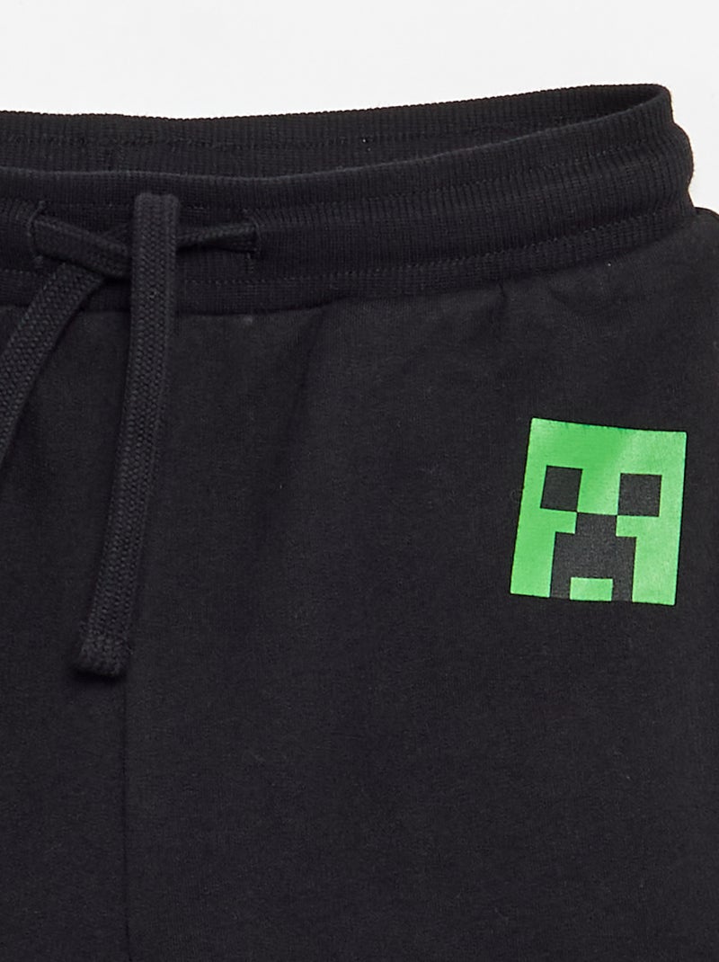 Short 'Minecraft' van ongeborsteld molton Zwart - Kiabi