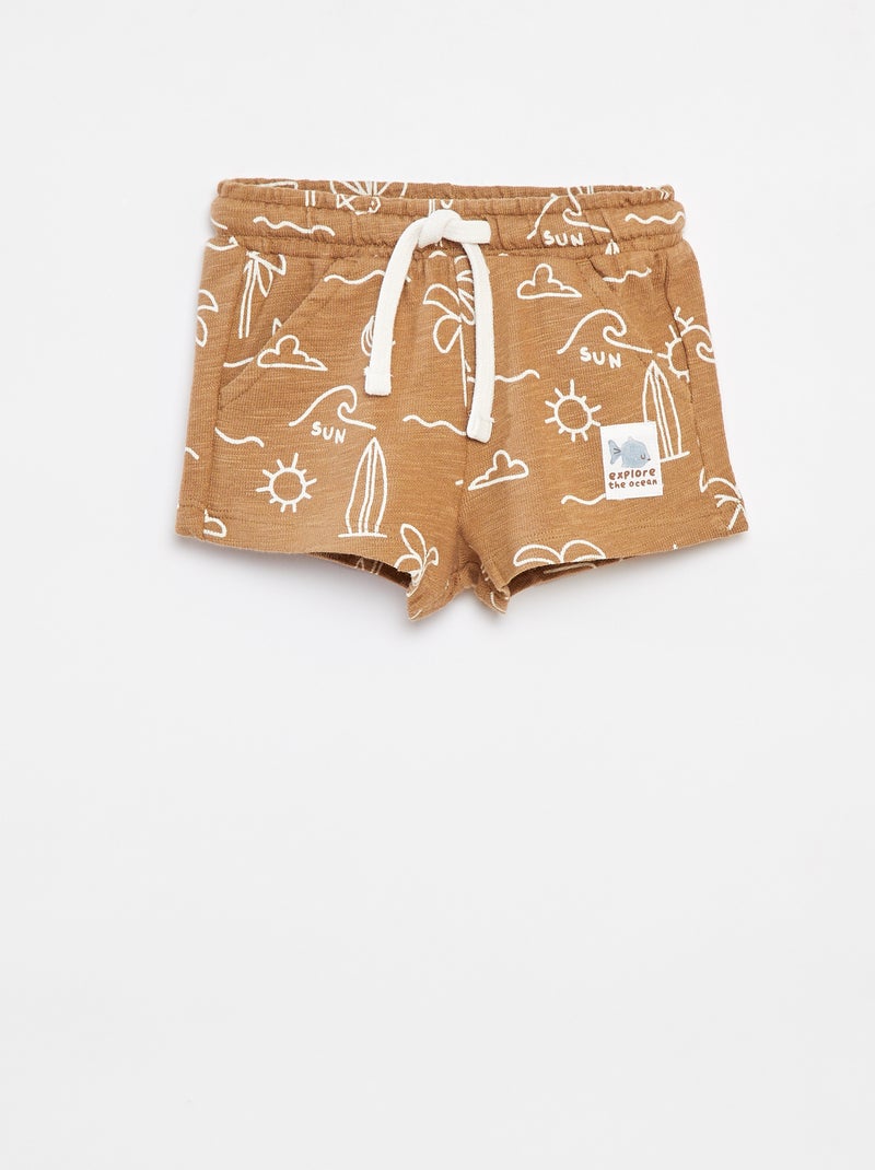Short van baby french terry met print Bruin - Kiabi