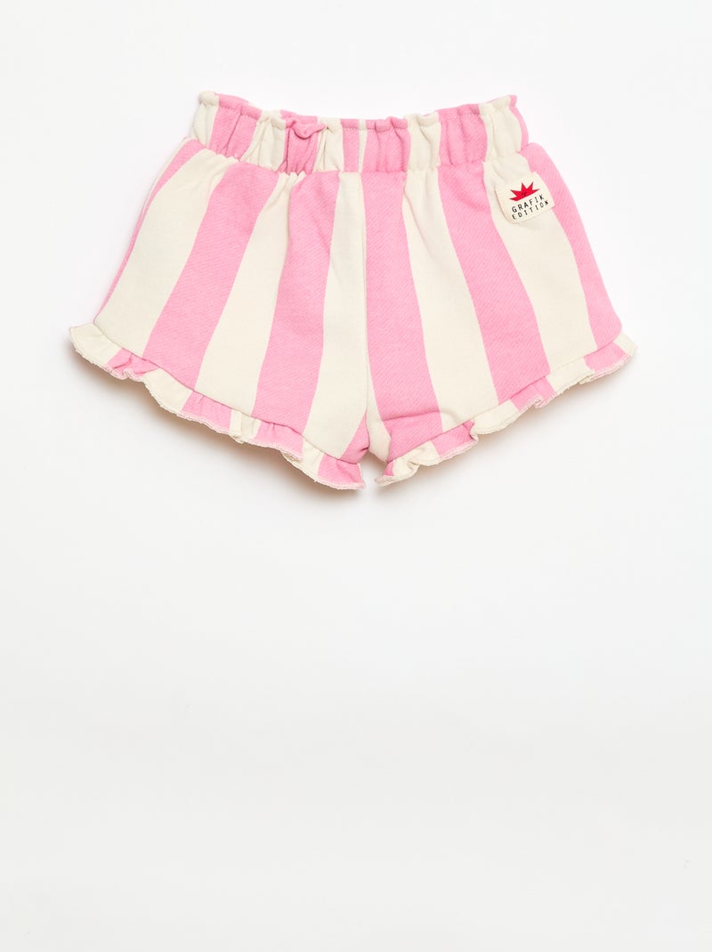 Short van bedrukte jersey Rose - Kiabi
