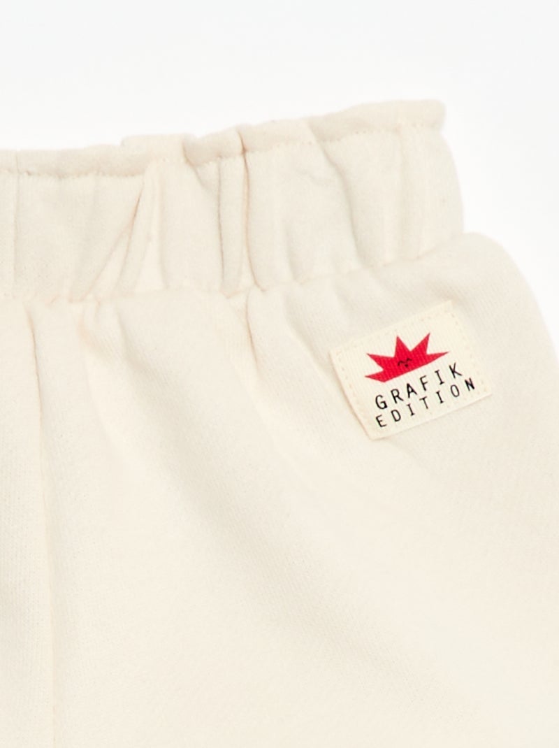 Short van bedrukte jersey Wit - Kiabi