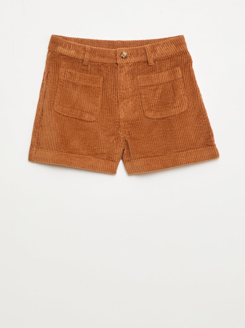 Short van corduroy met 2 opgestikte zakken Bruin - Kiabi