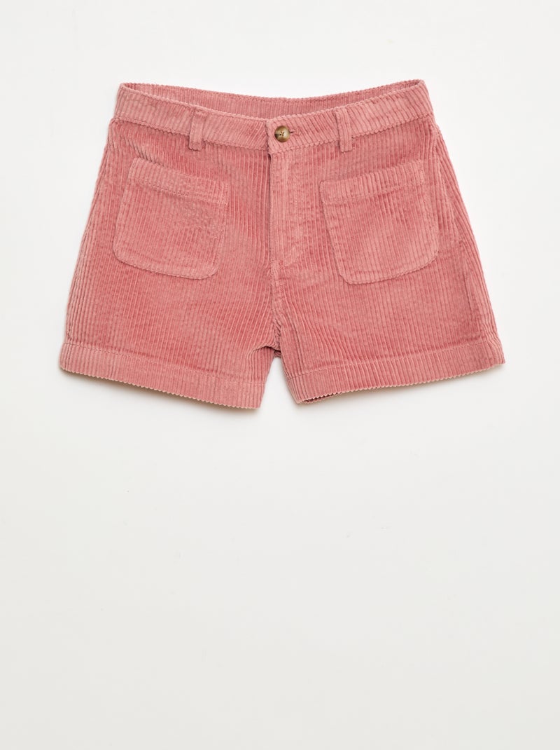 Short van corduroy met 2 opgestikte zakken Rose - Kiabi