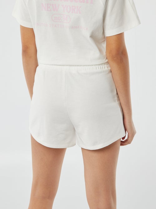 Short van dunne joggingstof met kleine print - Kiabi