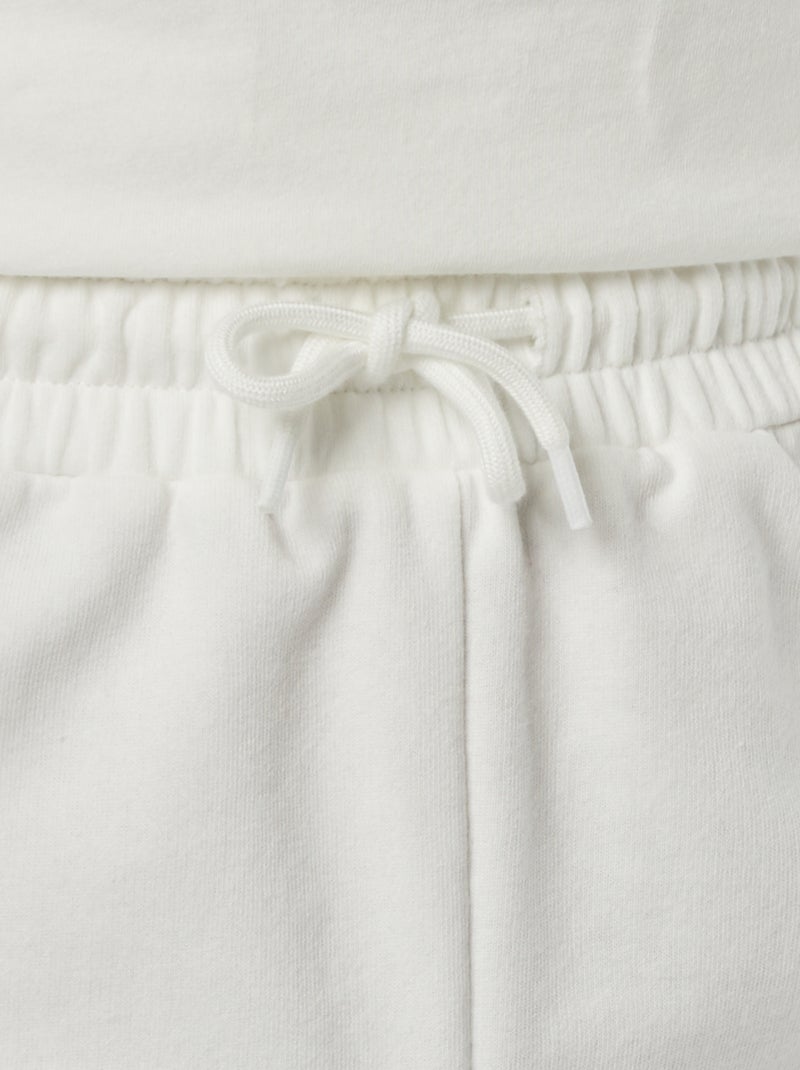 Short van dunne joggingstof met kleine print Wit - Kiabi