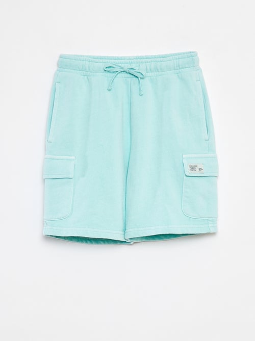 Short van dunne joggingstof met klepzakje - Kiabi