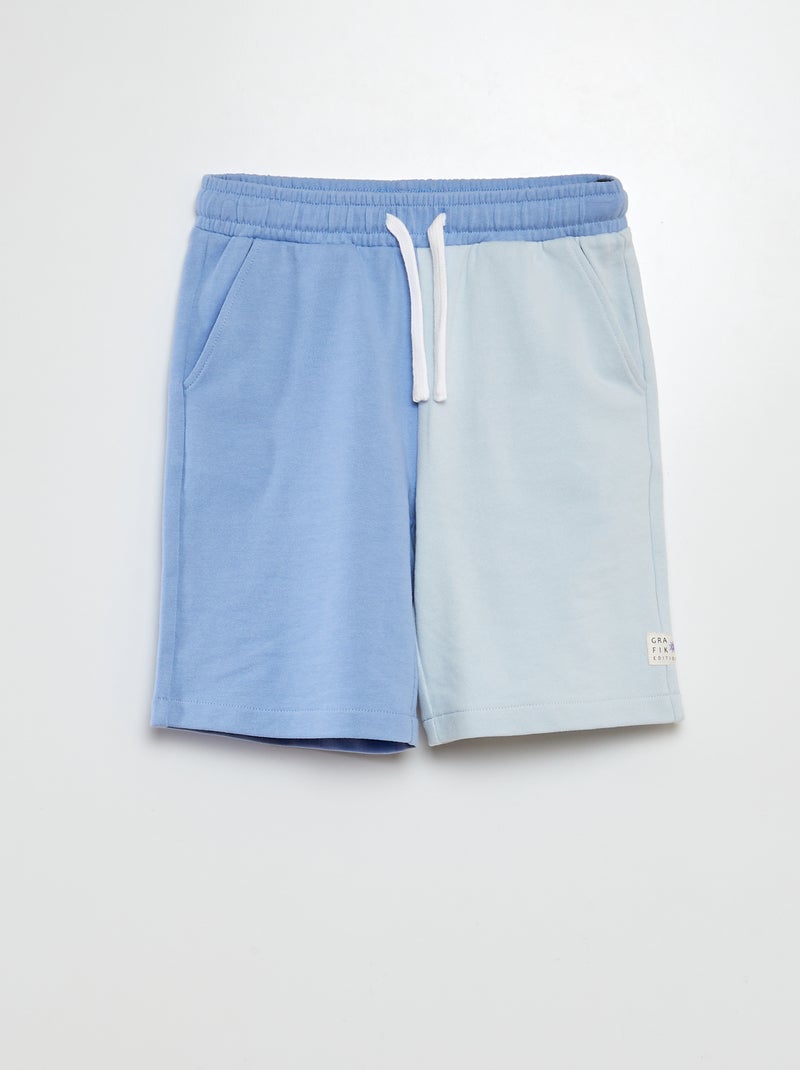 Short van dunne joggingstof met print - Grafik Edition BLAUW - Kiabi