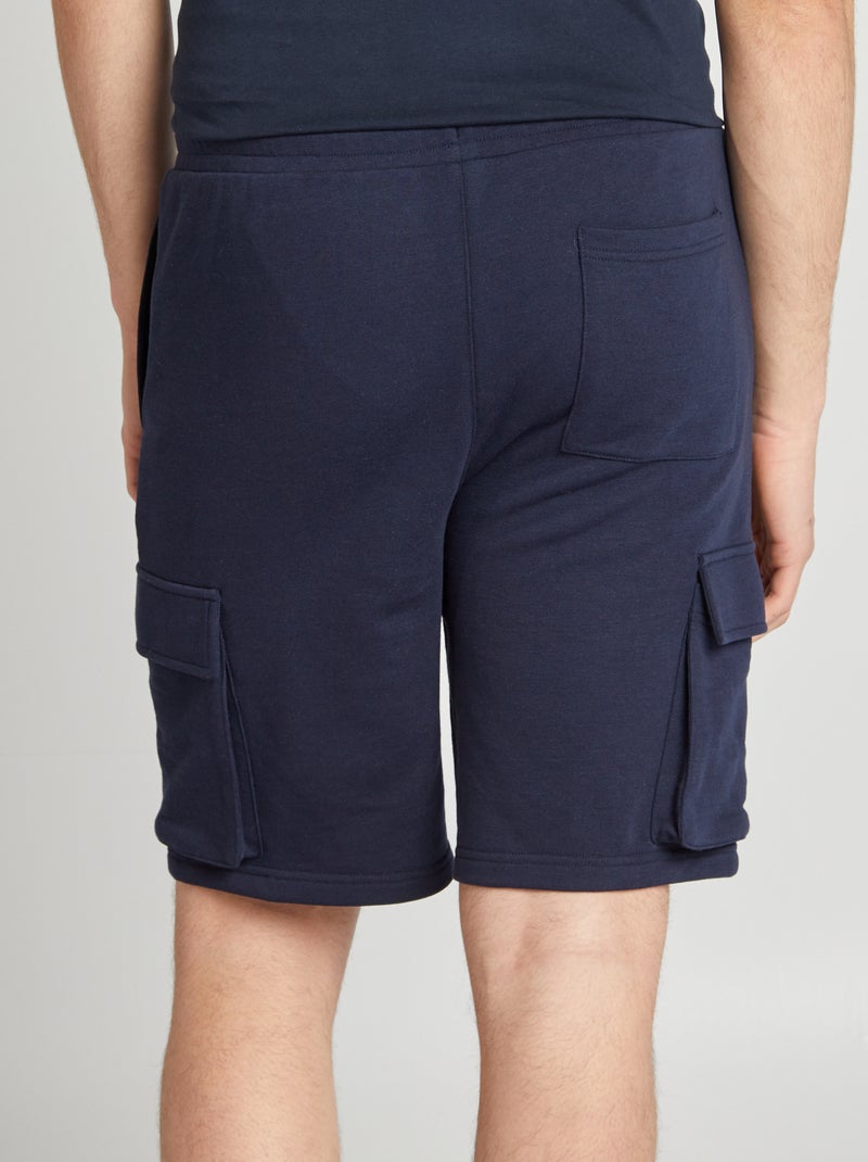 Short van dunne joggingstof met zakken BLAUW - Kiabi