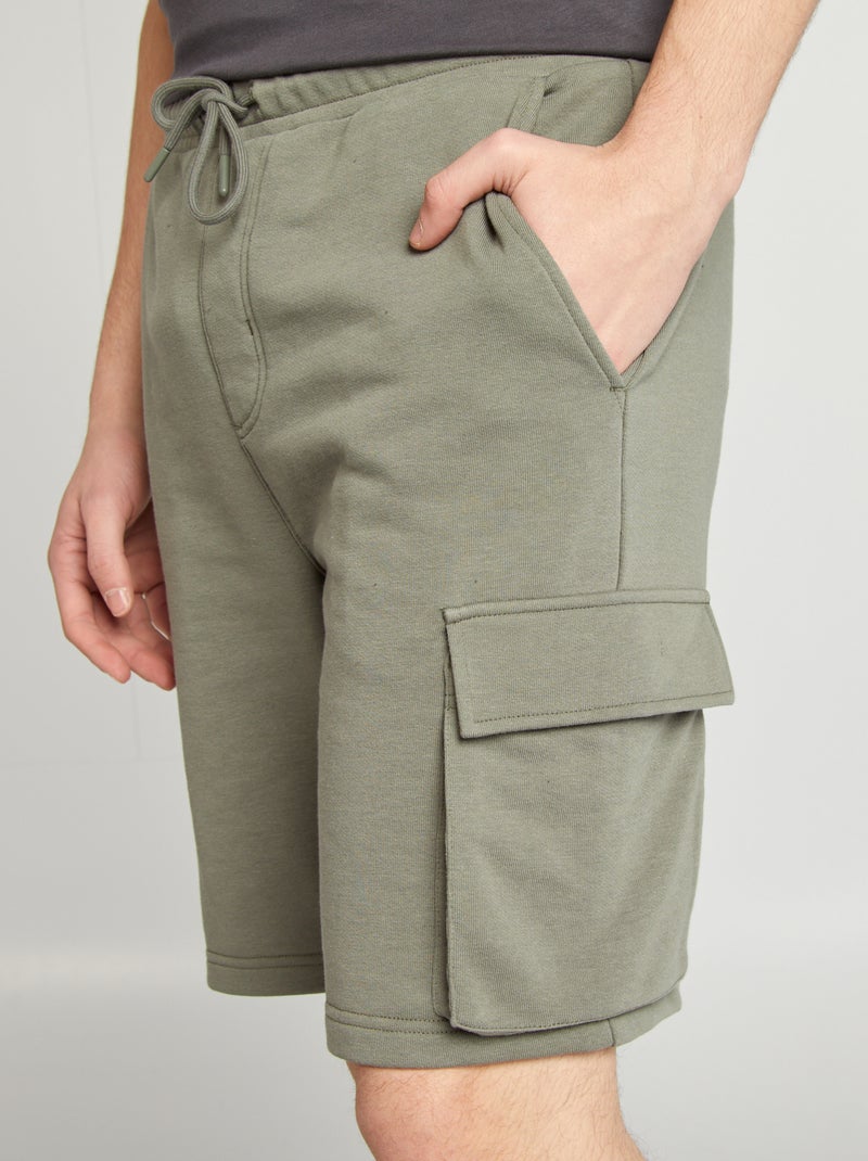 Short van dunne joggingstof met zakken GROEN - Kiabi