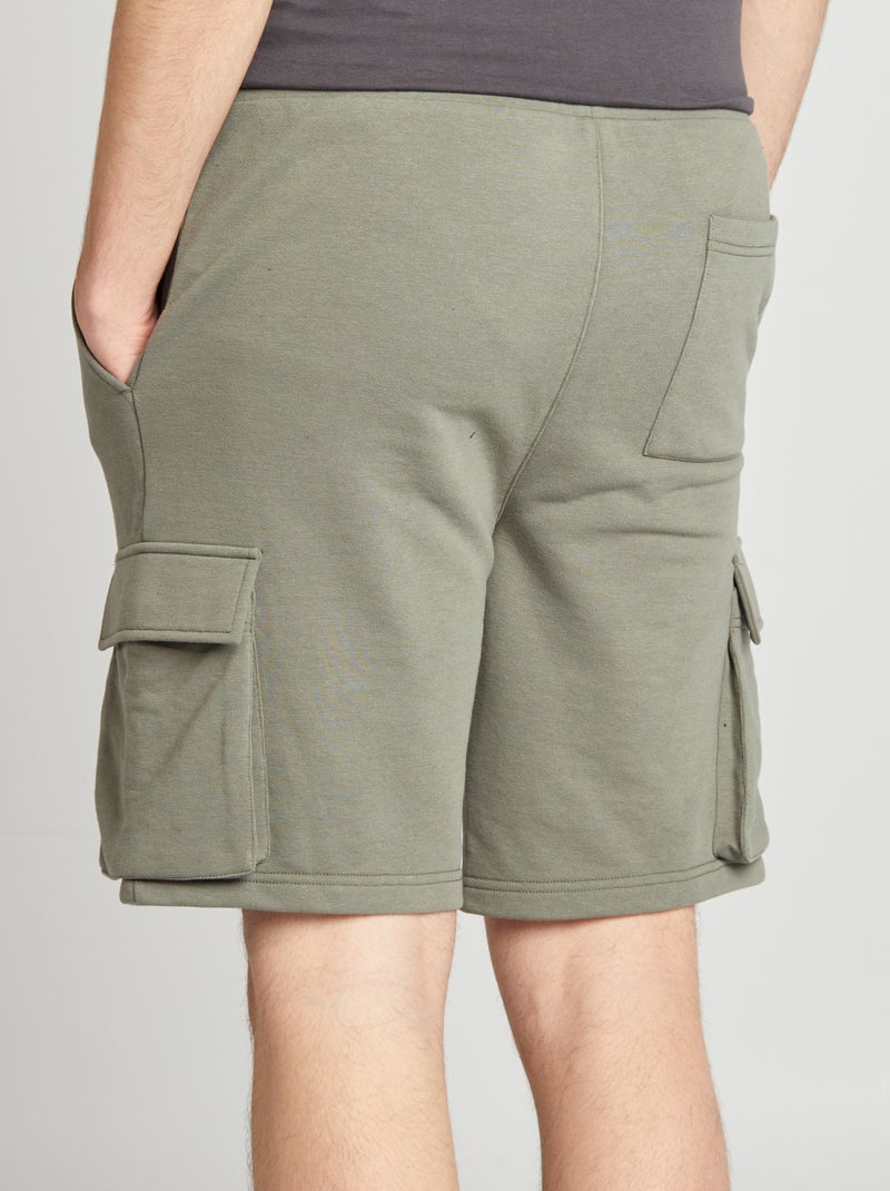 Short van dunne joggingstof met zakken GROEN - Kiabi