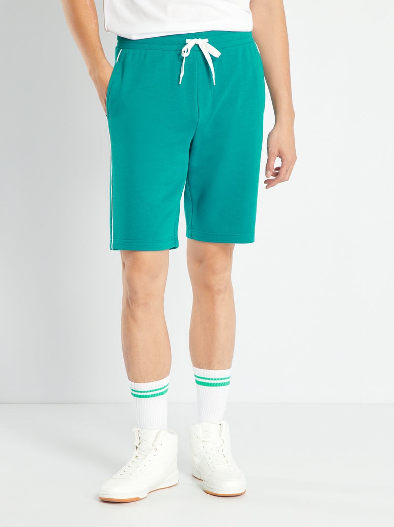 Short van effen joggingstof BLAUW - Kiabi