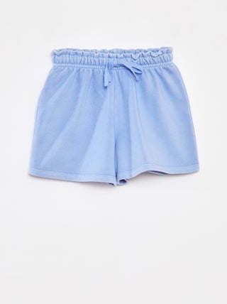 Short van effen joggingstof